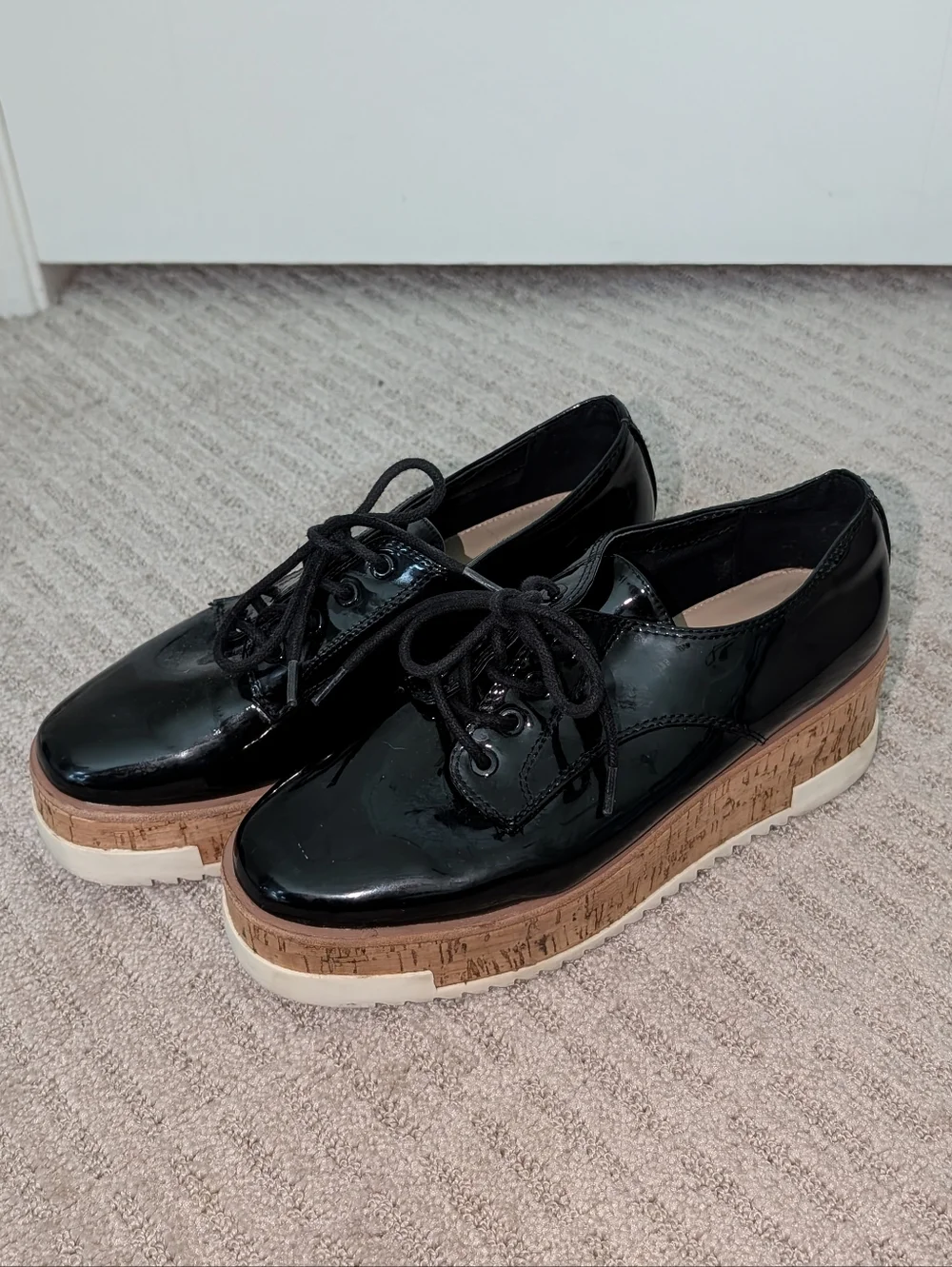 Aldo‎ Black Leather Heeled Oxfords Size 7